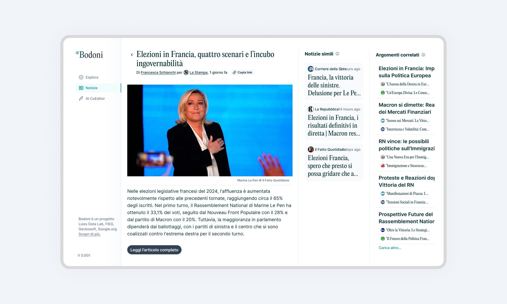 Bodoni: AI tools for the news ecosystem